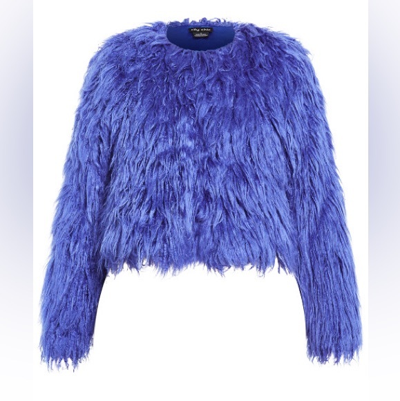 City Chic Blakely Jacket - dazzling blue XS size 14 - Picture 5 of 6